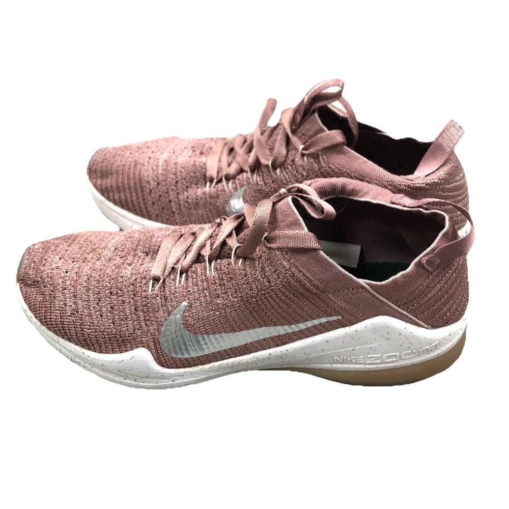 Nike Zoom Fearless Shoes Women 9.5 Pink White Running Fly Knit Sneakers Ladies